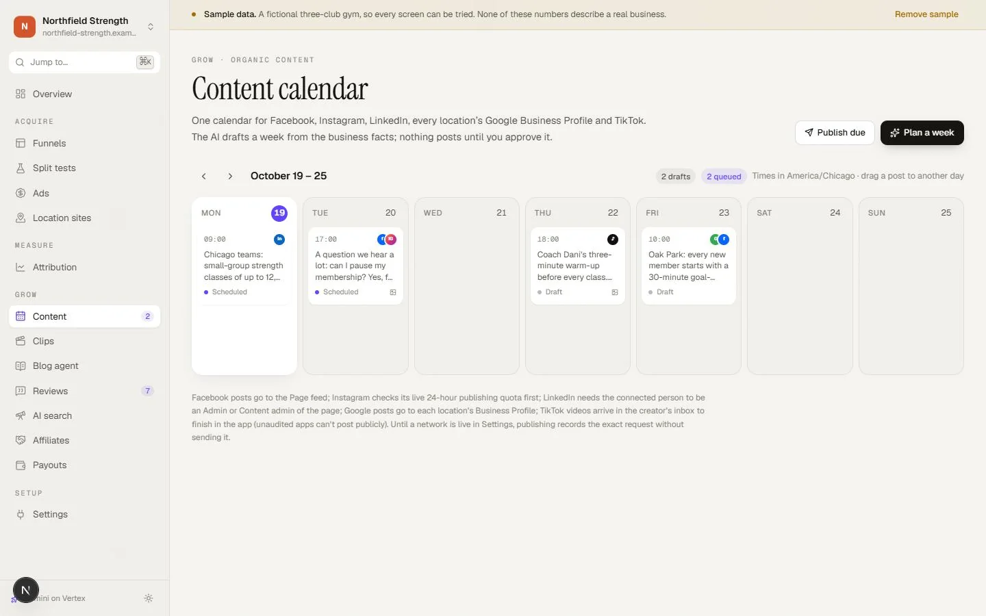 Content, captured from the running product